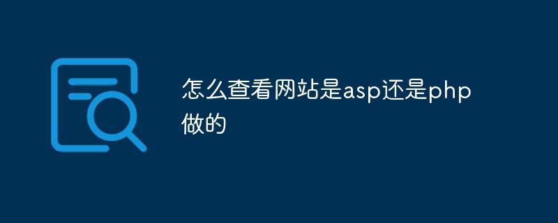 怎么查看網站是asp還是php做的