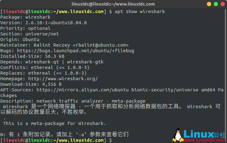 在Ubuntu 18.04 Linux上安裝和使用Wireshark
