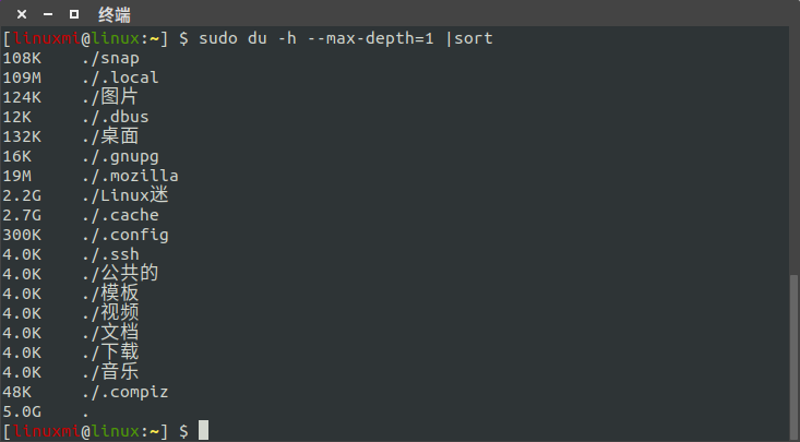 Linux磁盤管理命令 du (disk usage) 使用簡述