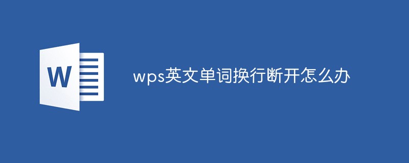 wps英文單詞換行斷開怎么辦-站長資訊網