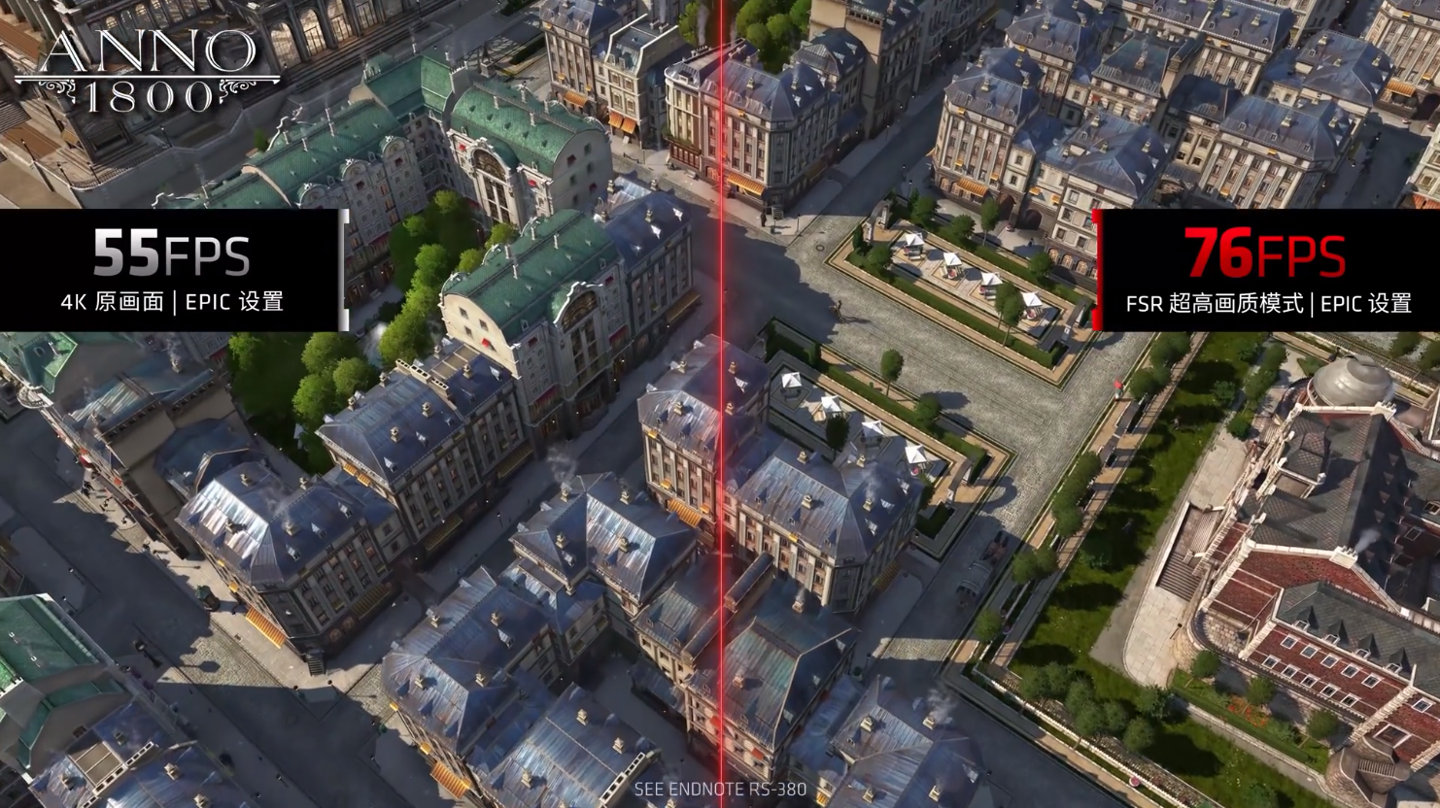 AMD 公布 FSR 超級分辨率銳畫技術對比視頻，幀率提升最高 1.9 倍