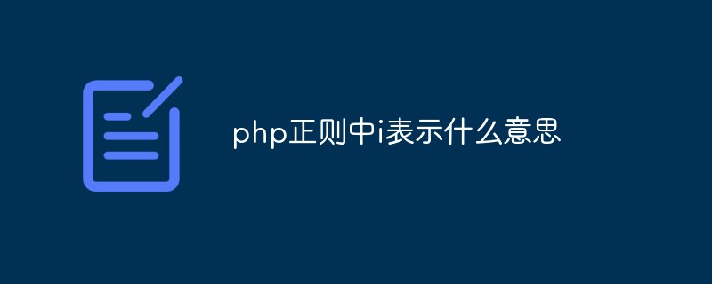 php正則中i表示什么意思