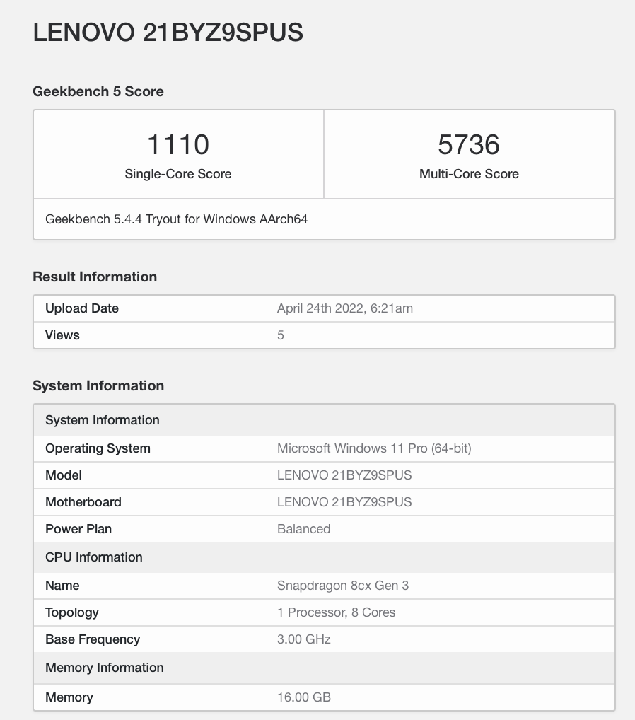 聯想全新 ThinkPad X13s 跑分曝光，搭載高通驍龍 8cx Gen3