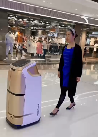 擎朗機器人入駐萬達廣場,迎賓配送不在話下