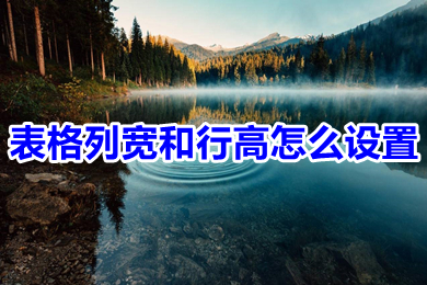 表格列寬和行高怎么設置 excel表格調整列寬和行高的操作步驟