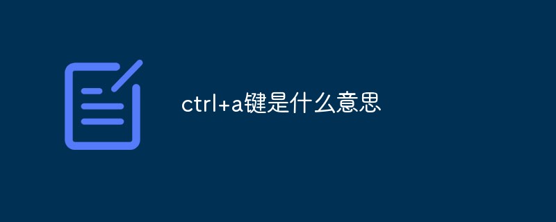 ctrl+a鍵是什么意思